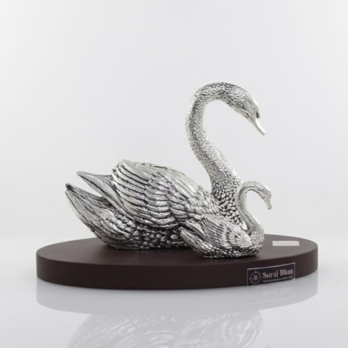 Suraj Bhan Jewellery Hub - 999 Silver Plated Swan Idol